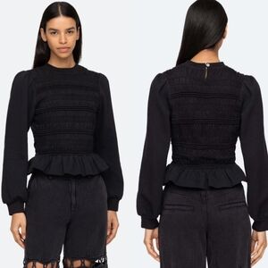 Sea New York Rita Smocked Black  Top